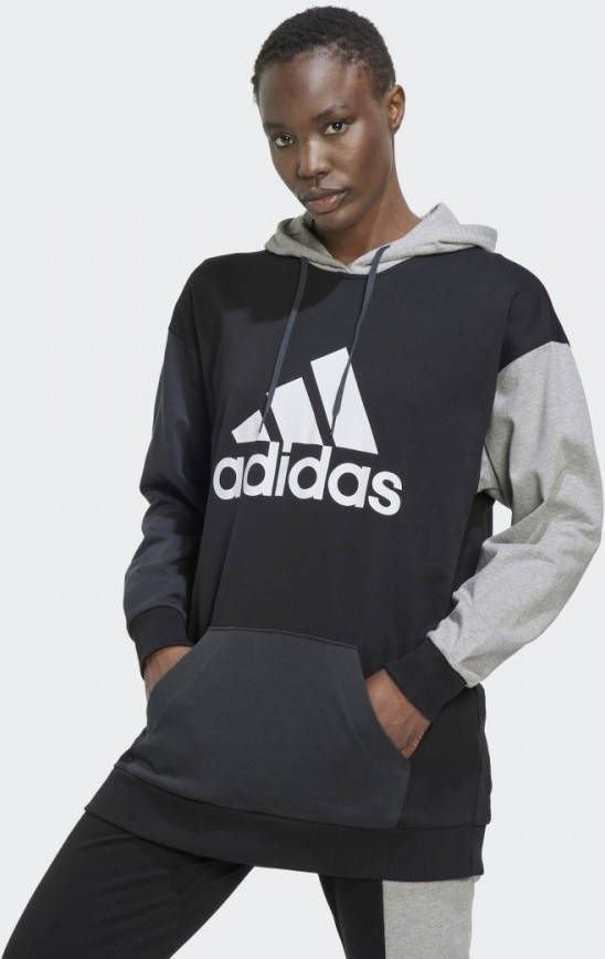 Adidas essentials colorblock logo oversized trui zwart/grijs dames heren online kopen