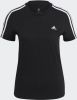 Adidas loungewear essentials slim fit 3 stripes shirt zwart dames online kopen