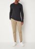 BOSS Casual slim fit basic longsleeve Tempest black online kopen