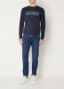 Hugo Boss sweater donkerblauw ronde hals met opdruk online kopen