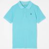 Scotch & Soda Turquoise Polo Garment Dyed Short Sleeved Pique Polo online kopen