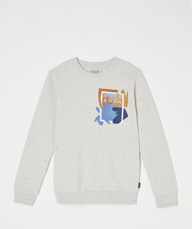 Scotch & Soda Sweater van biologisch katoen met logoprint online kopen