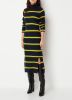 Tommy Hilfiger Ribgebreide midi trui jurk met col en streepprint online kopen