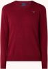 Gant Trui Lamswol V Neck Bordeaux , Rood, Heren online kopen