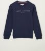 Tommy Hilfiger unisex sweater met logo donkerblauw online kopen