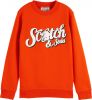 Scotch & Soda Sweater van biologisch katoen met ronde hals en artwork online kopen