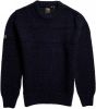 Superdry grofgebreide trui JACOB CABLE CREW met textuur 98t eclipse navy online kopen