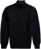 Superdry gemêleerde grofgebreide trui JACOB HENLEY 5zz charcoal black twist online kopen