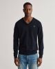 Gant Fijngebreide pullover met V hals en logoborduring online kopen