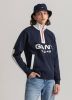 Gant Half Zip Sweatshirt with Logo , Blauw, Heren online kopen