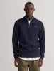 Gant Waffle Texture Sweater met Rits Evening Blue Heren online kopen