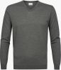 Profuomo Fijngebreide pullover van merino wol met V hals online kopen