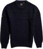 Superdry grofgebreide trui JACOB CABLE CREW met textuur 98t eclipse navy online kopen