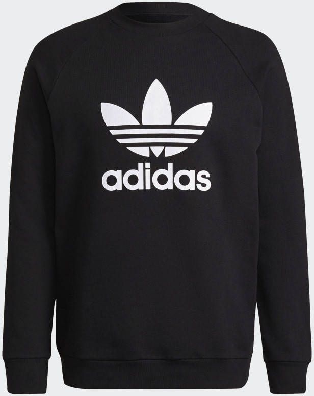 Adidas Adicolor Trefoil Crew Heren Sweatshirts Black Katoen Fleece online kopen