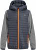 JACK & JONES JUNIOR gewatteerde tussenjas JJEMULTI grijs melange/donkerblauw/oranje online kopen