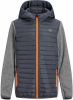 JACK & JONES JUNIOR gewatteerde tussenjas JJEMULTI grijs melange/donkerblauw/oranje online kopen