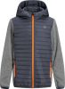 JACK & JONES JUNIOR gewatteerde tussenjas JJEMULTI grijs melange/donkerblauw/oranje online kopen