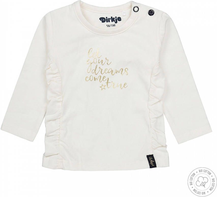 Dirkje ! Meisjes Shirt Lange Mouw -- Off White Katoen/elasthan online kopen
