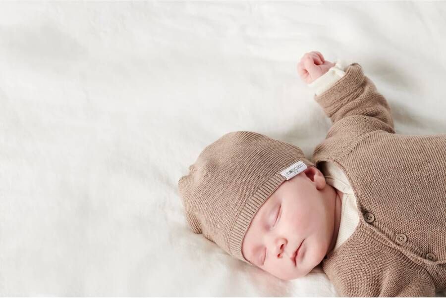Noppies baby longsleeve Pino van biologisch katoen taupe melange online kopen