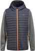 JACK & JONES JUNIOR gewatteerde tussenjas JJEMULTI grijs melange/donkerblauw/oranje online kopen