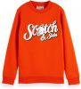 Scotch & Soda Sweater van biologisch katoen met ronde hals en artwork online kopen
