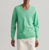 Gant Fijngebreide pullover met V hals en logoborduring online kopen