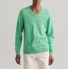 Gant Fijngebreide pullover met V hals en logoborduring online kopen