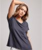 Superdry T shirts Studios Slub Embossed Vee Tee Antraciet online kopen