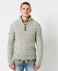 Superdry gemêleerde grofgebreide trui JACOB HENLEY thu concrete twist online kopen