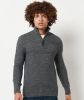 Superdry gemêleerde grofgebreide trui JACOB HENLEY thu concrete twist online kopen