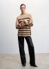 Mango Rion grofgebreide trui met opstaande kraag en streepdessin online kopen