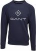 GANT Lock Up Regular Fit Sweatshirt ronde hals marine, Effen online kopen