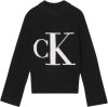 Calvin Klein Trui met ronde hals BLOWN UP CK HIGH NECK SWEATER met groot ck monogram in contrastkleur online kopen