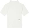 Calvin klein T shirt in ribtricot met opstaande kraag en korte mouwen online kopen