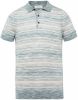 Cast Iron Lichtblauwe Polo Short Sleeve Polo Cotton Slub Stripe Knitted online kopen