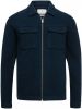 Cast Iron Donkerblauwe Overshirt Zip Jacket Boiled Wool online kopen