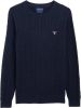 Gant Gebreide trui Stretch Cotton Cable C Neck online kopen