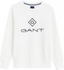 GANT Regular Fit Sweatshirt ronde halswit, Effen online kopen