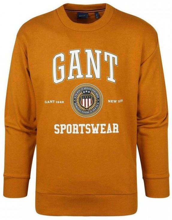 Gant Sweater O Hals Okergeel , Oranje, Heren online kopen