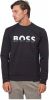 Hugo Boss sweater zwart effen katoen ronde hals online kopen