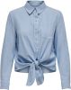 Only Olecey LS Stripe Knot DNM Shirt Cloud Dancer/MEDIUM Blue | Freewear Blauw , Blauw, Dames online kopen