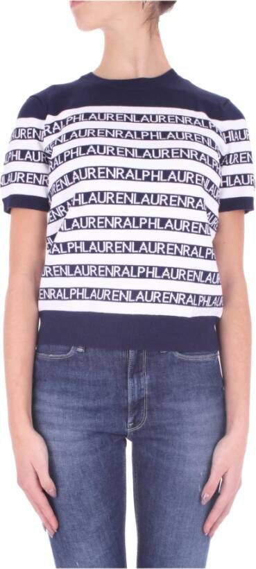 Ralph Lauren Fijngebreide trui met streepdessin en logoprint online kopen