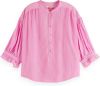 Scotch & Soda Elbow sleeve easy popover orchid pink online kopen
