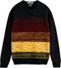 Scotch & Soda Contrast gradiënt crewneck pullover , Zwart, Heren online kopen