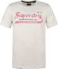 Superdry Classic T shirt logo ecru , Beige, Heren online kopen