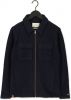 Cast Iron Donkerblauwe Overshirt Zip Jacket Boiled Wool online kopen