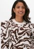 Catwalk Junkie gebreide trui Lea met wol en zebraprint bruin/gebroken wit online kopen