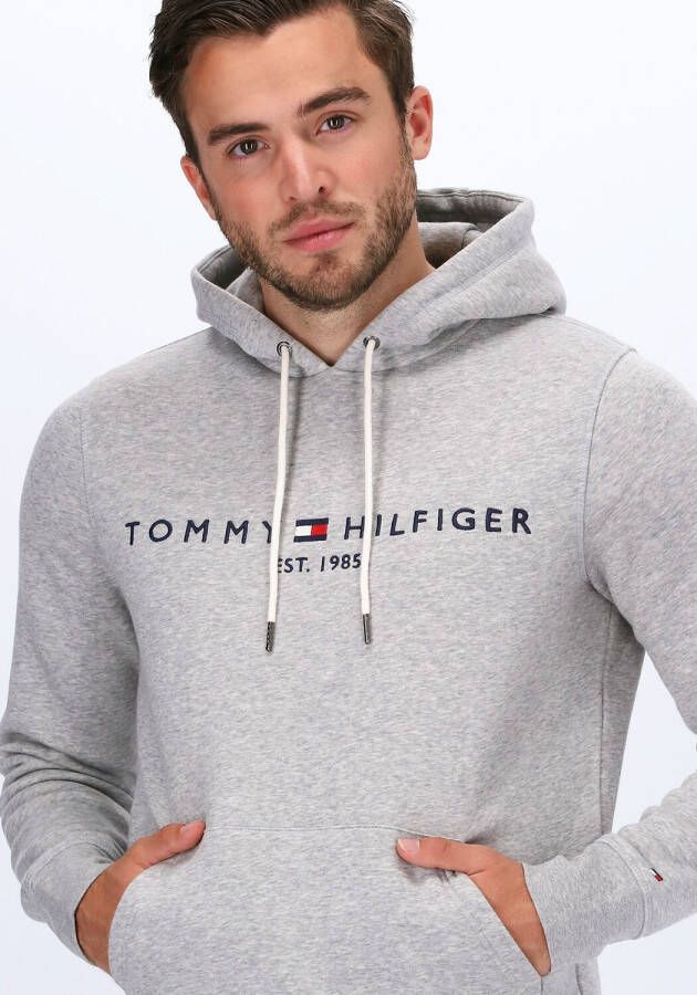 Tommy Hilfiger Herren Kapuzensweatshirt Logo Hoody , Grijs, Heren online kopen