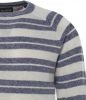 Scotch & Soda Blauw/wit Gestreepte Trui Structured Knit Linen blend Crewneck Pullover online kopen