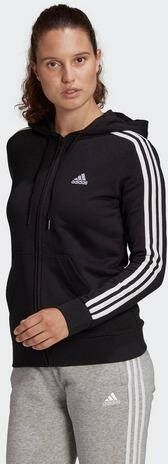 Adidas Essentials French Terry 3 Stripes Full Zip hooded sweatshirt , Zwart, Dames online kopen